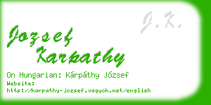 jozsef karpathy business card